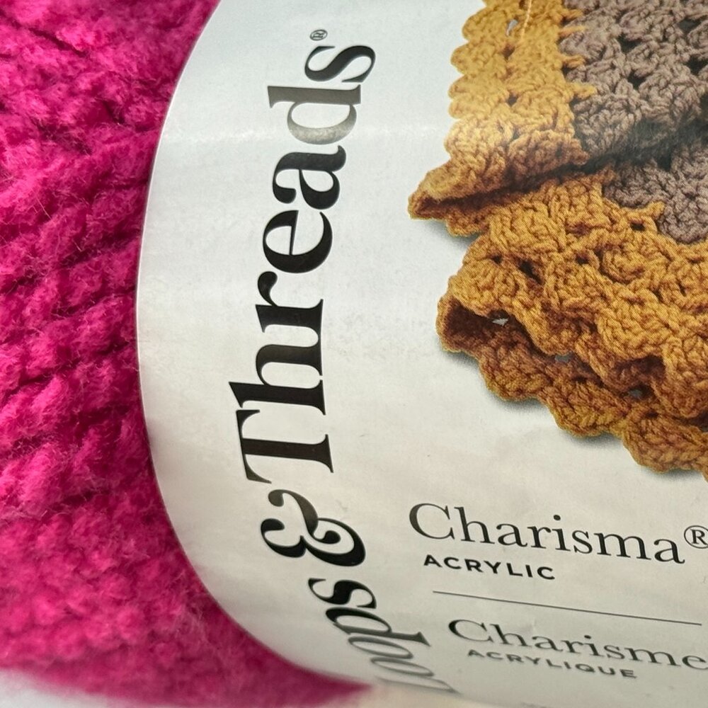 Loops & Threads Charisma | Bulky 5 | Fuchsia‎ Pink | 1 Skein, 109 yards